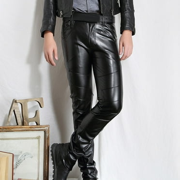 28 Black Xelement 860 Classic Mens Black Loose Fit Leather Pants 